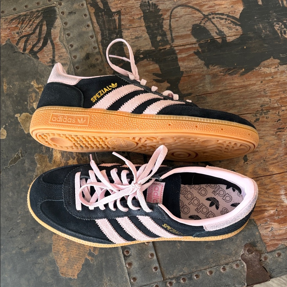Adidas Spezial Black with Pink tennis shoes